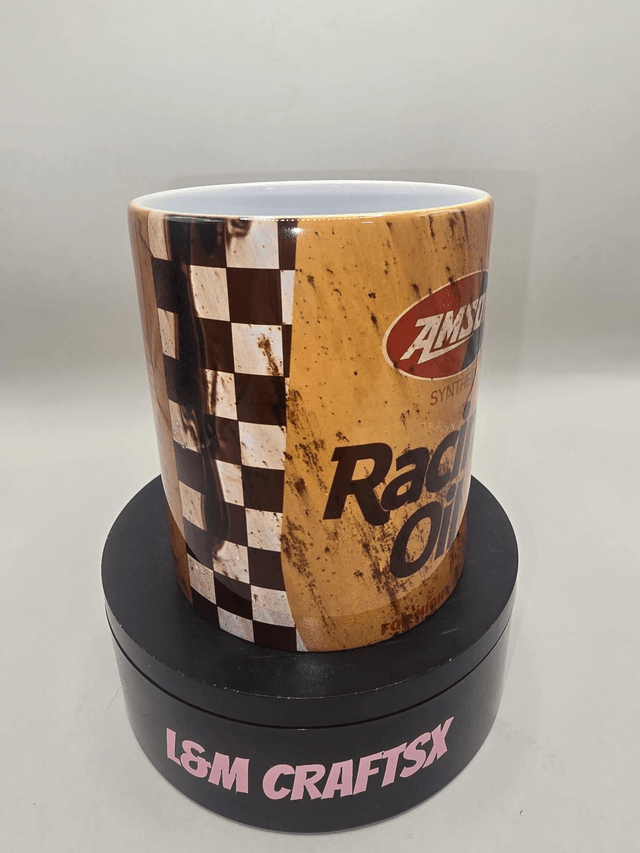 AMSOIL Racing Oil Mug – Retro Garage Coffee Cup