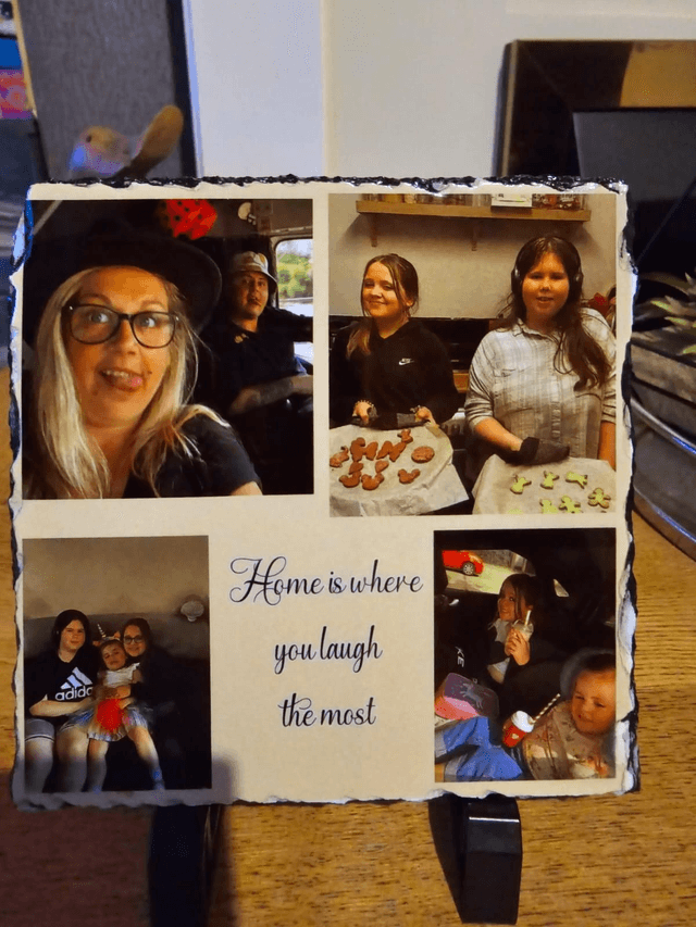 Personlised slate image and stand 