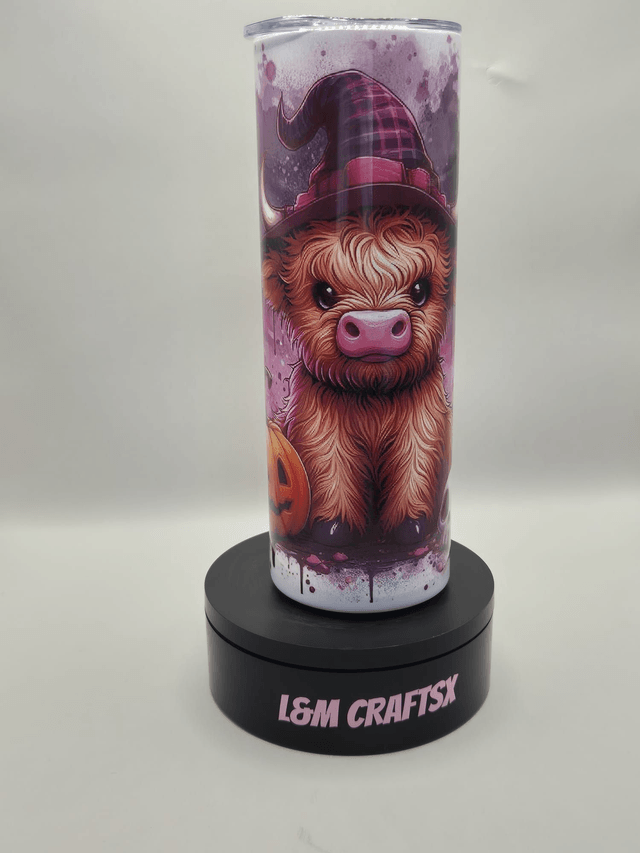Highland cow halloween themed 20 oz tumbler 