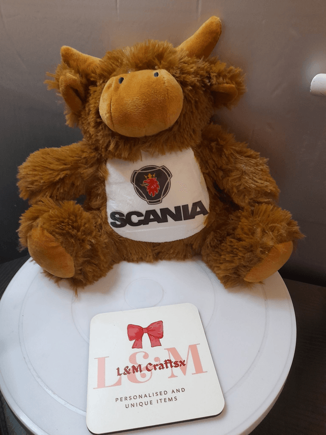 Personlised HIghland Cow Plush bear 