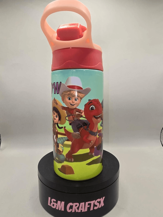 Personalised Kids’ Water Bottle – Dino Ranch Theme