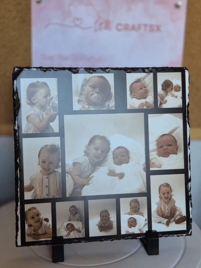 Personlised slate image and stand 