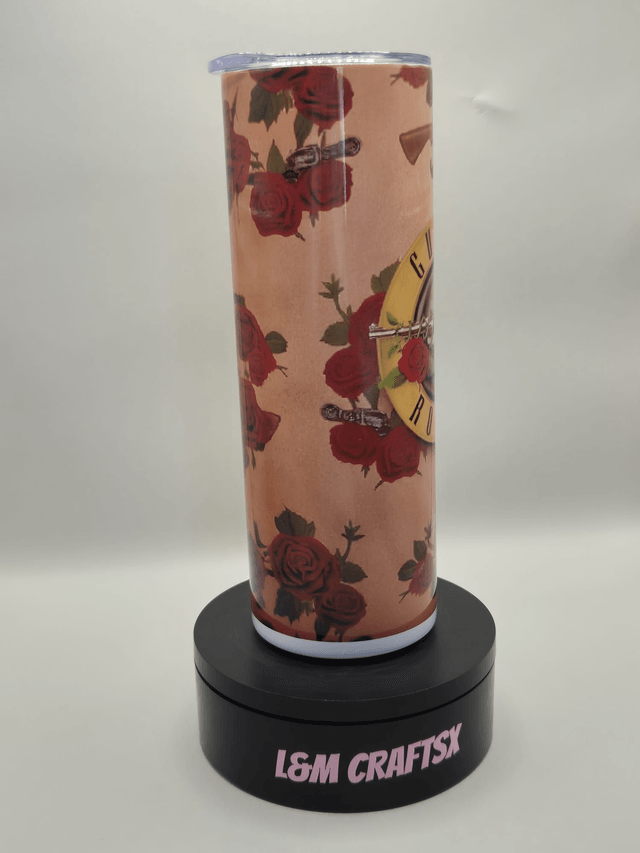 Guns & Roses themed 20 oz tumbler