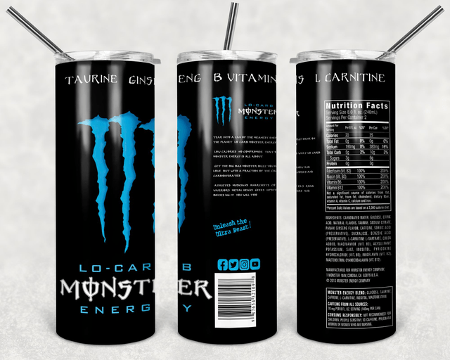 monster themed 20 oz tumblers