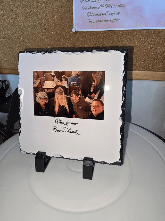 Personlised slate image and stand 