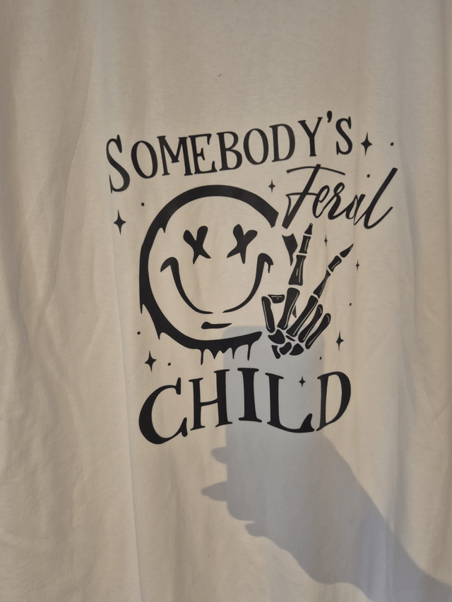 someones feral child themed t shirts kids 