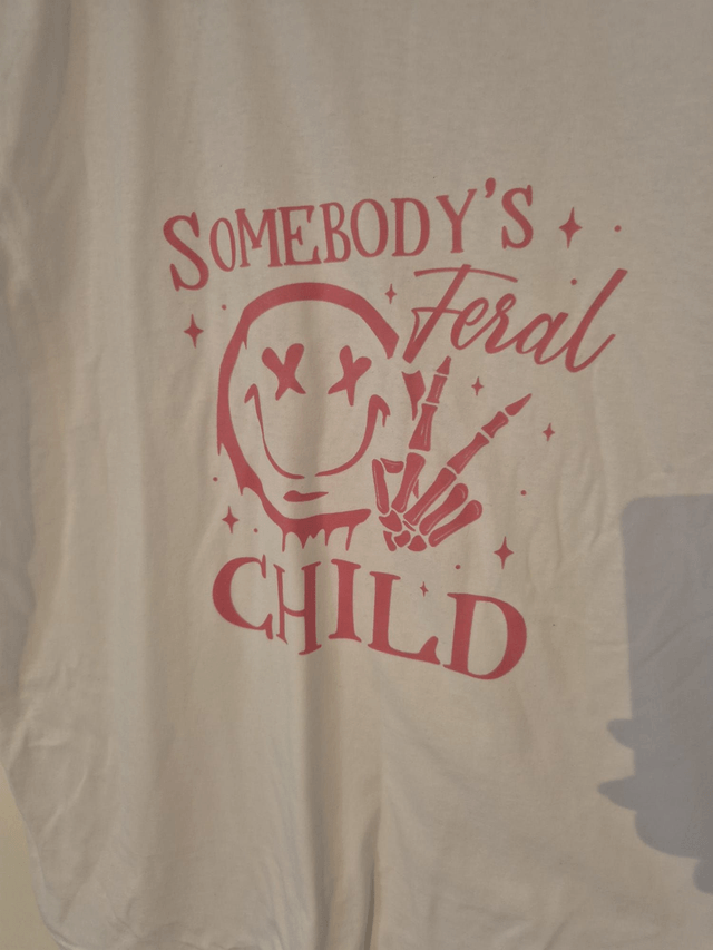 someones feral child themed t shirts kids 