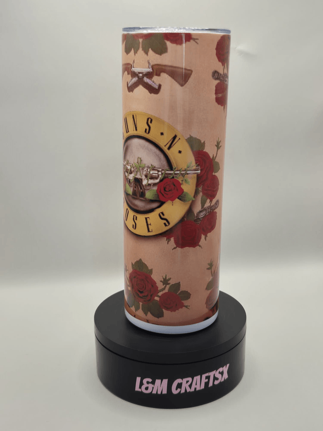 Guns & Roses themed 20 oz tumbler