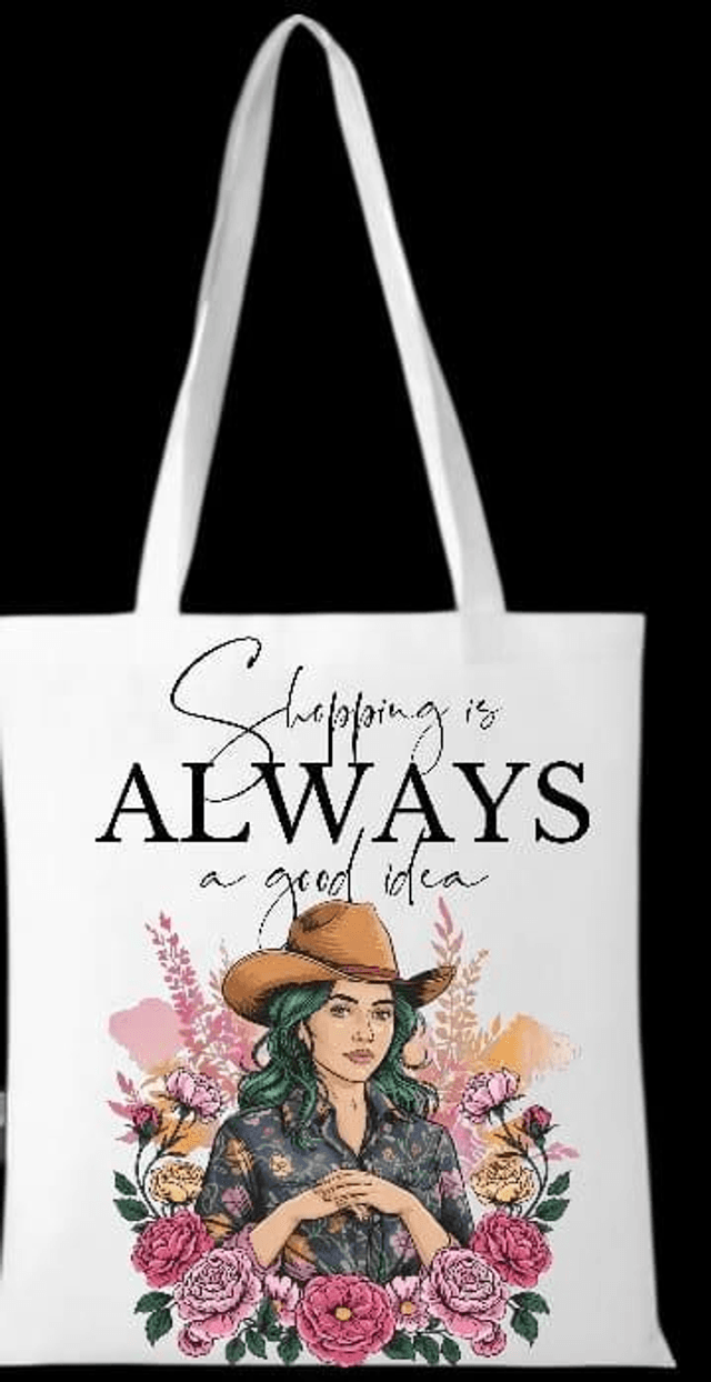 🌸 Stylish & Artistic Tote Bags – "Shopping is Always a Good Idea" Collection