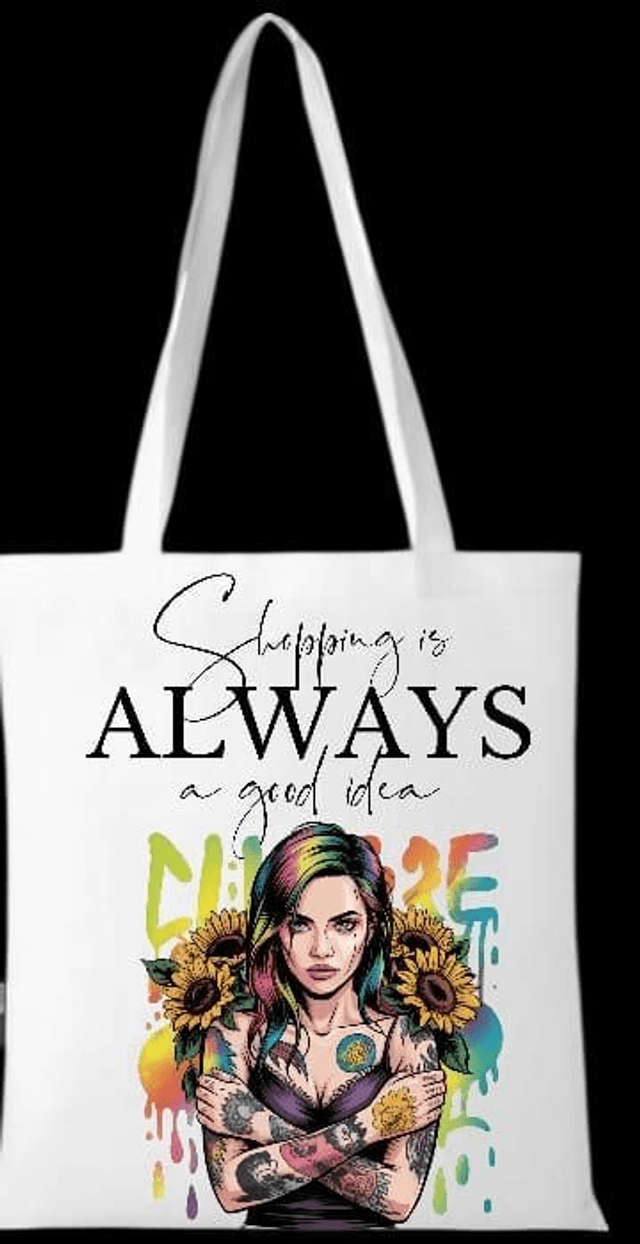 🌸 Stylish & Artistic Tote Bags – "Shopping is Always a Good Idea" Collection