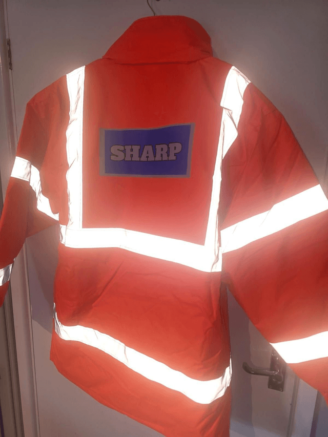 Parka jacket hi vis personlised 