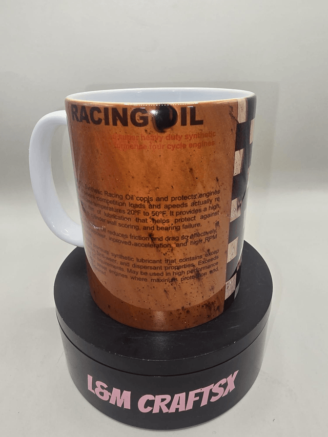 AMSOIL Racing Oil Mug – Retro Garage Coffee Cup
