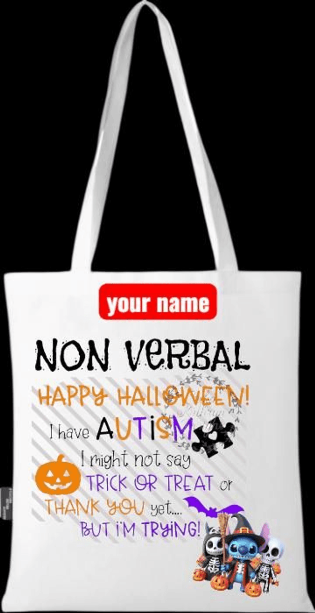 🕸 Non-Verbal Autism Friendly Halloween Tote Bags 🎃