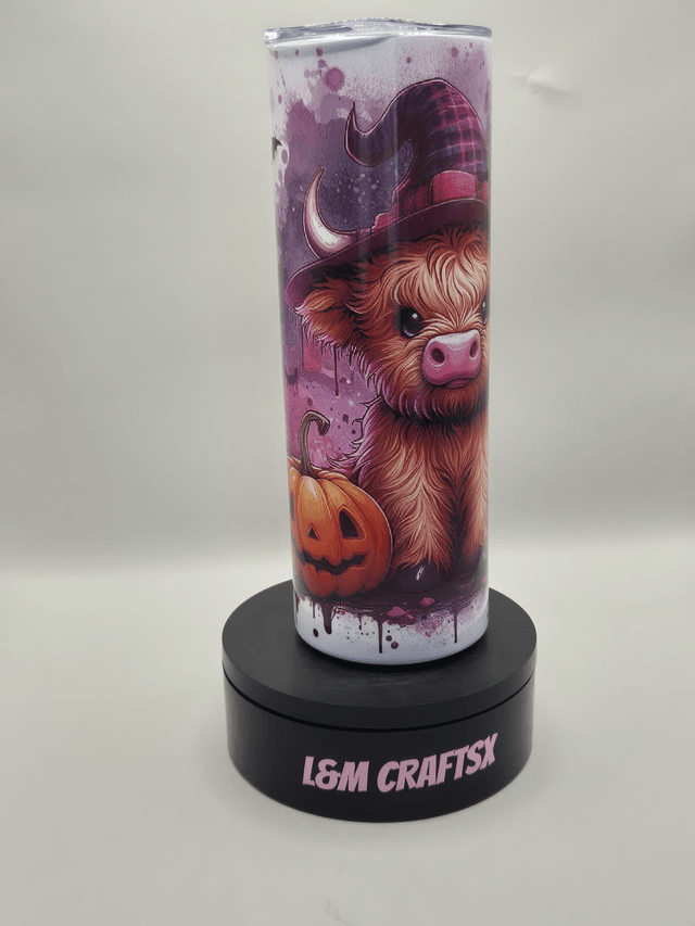 Highland cow halloween themed 20 oz tumbler 