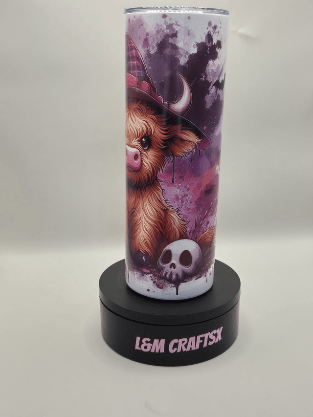 Highland cow halloween themed 20 oz tumbler 