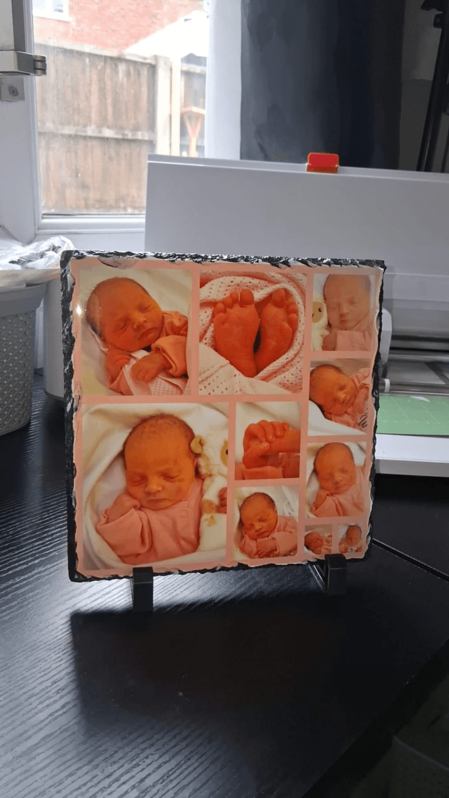 Personlised slate image and stand 