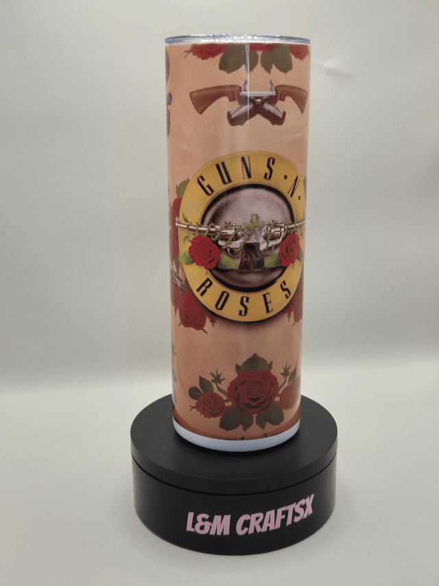 Guns & Roses themed 20 oz tumbler