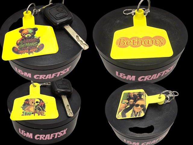 Cow Tag Key Rings 