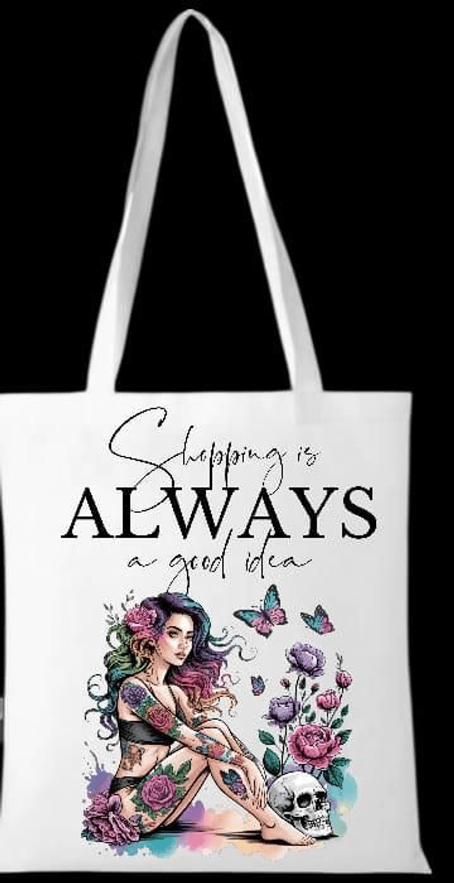 🌸 Stylish &amp; Artistic Tote Bags – &quot;Shopping is Always a Good Idea&quot; Collection