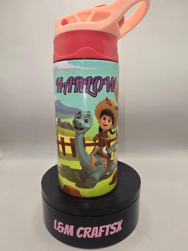 Personalised Kids’ Water Bottle – Dino Ranch Theme