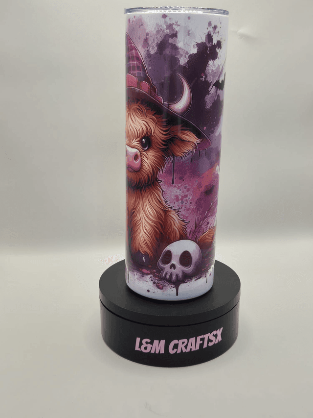 Highland cow halloween themed 20 oz tumbler 