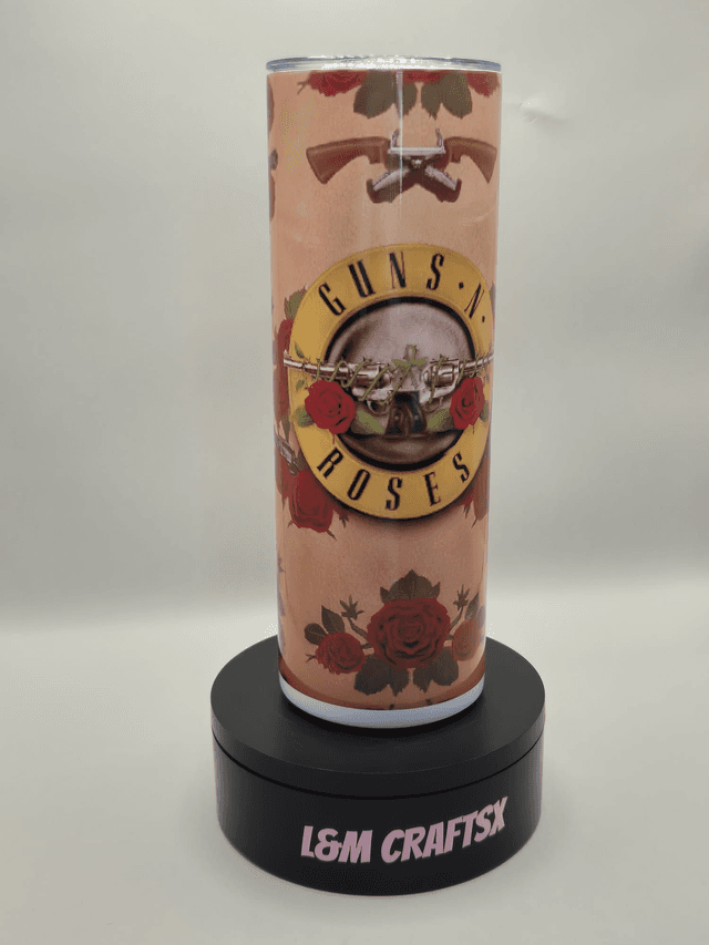 Guns &amp; Roses themed 20 oz tumbler